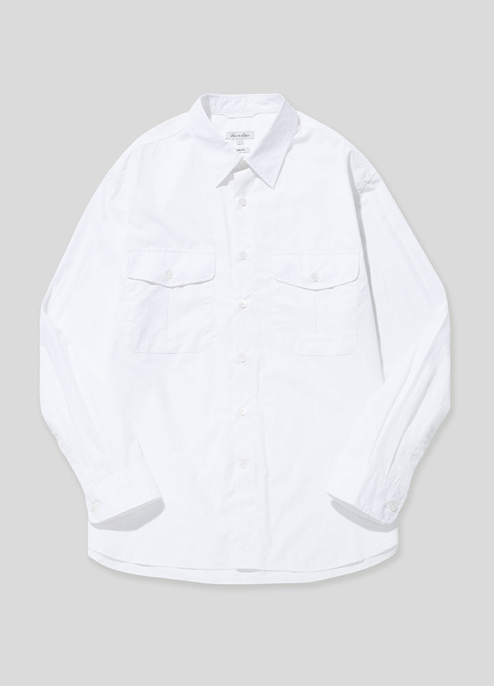 코튼리넨 투포켓 셔츠 M (WHITE)